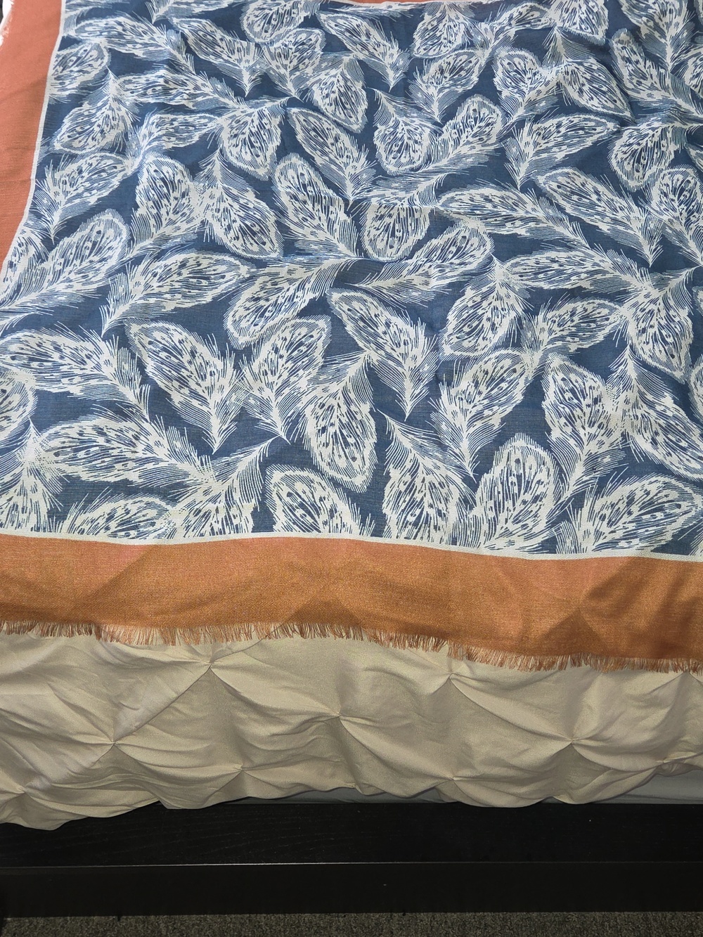 Blue and Brown Womans Scarf - Picture 3 of 6